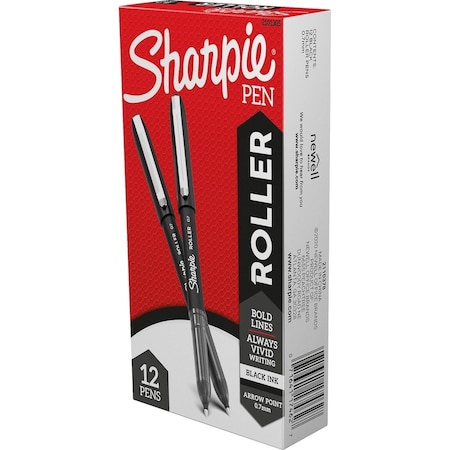 Sharpie Rollerball Pen, , w/Metal Clip, 12/DZ, Black PK SAN2101305